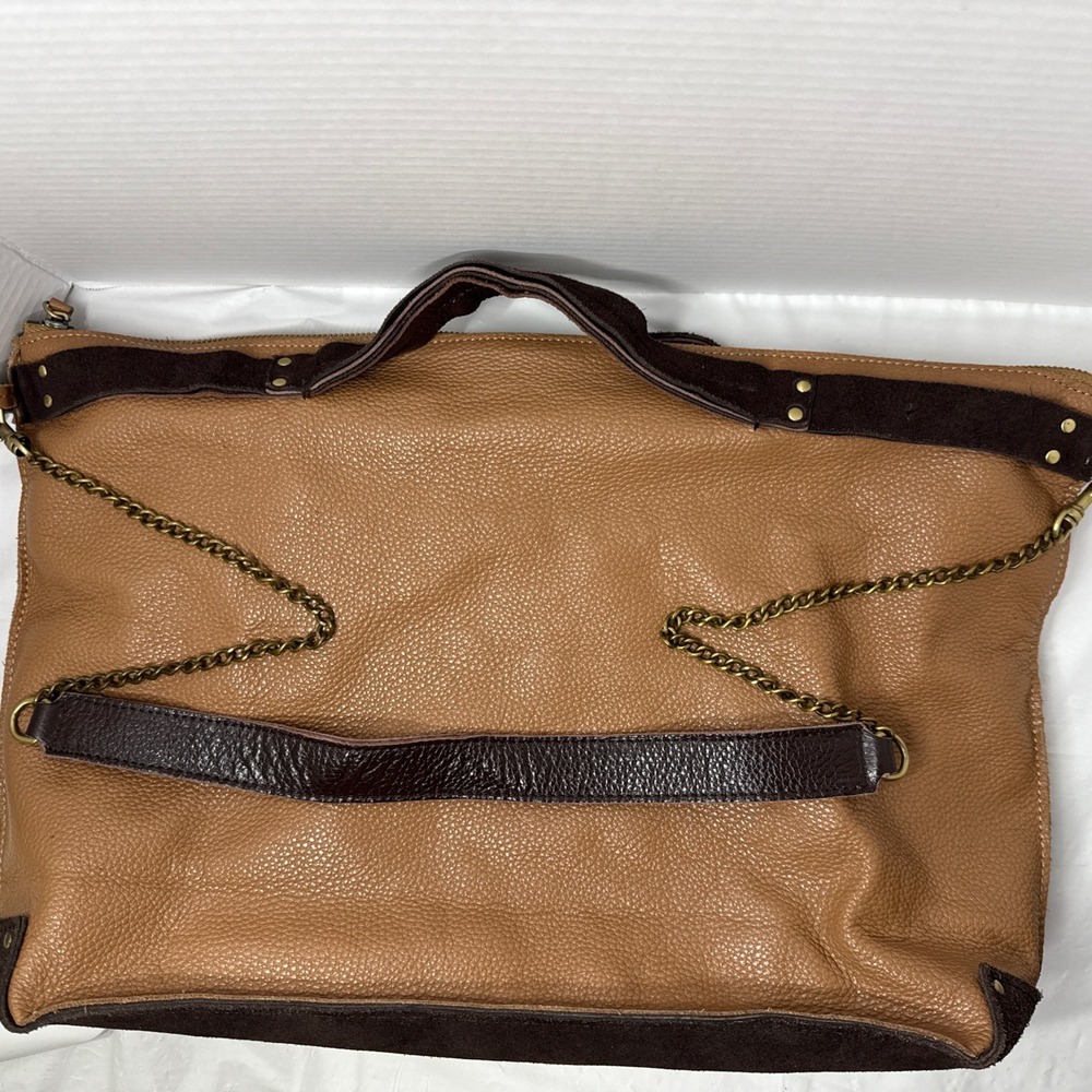 Jo Handbags Hobo Day Shopper Tan and Brown Pebbled Leather 17"x11"x4.5"